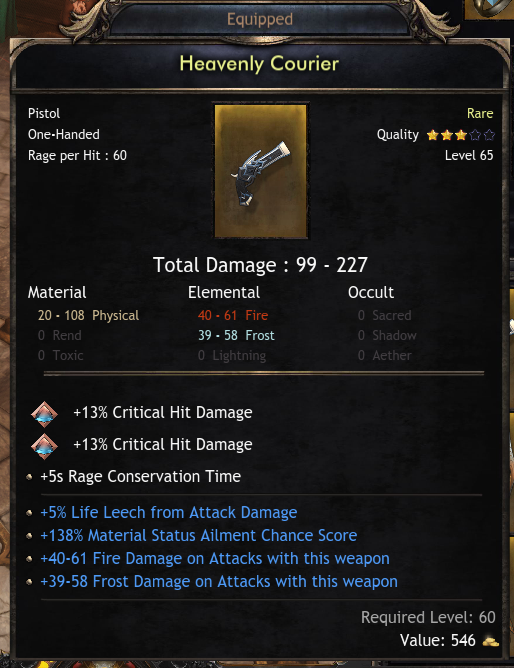 Wolcen Default Weapon Damage