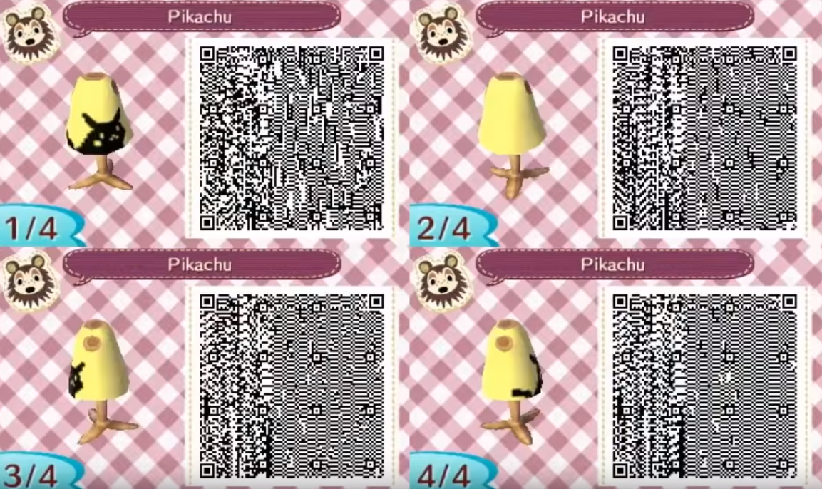 animal crossing new horizons qr codes - pikachu