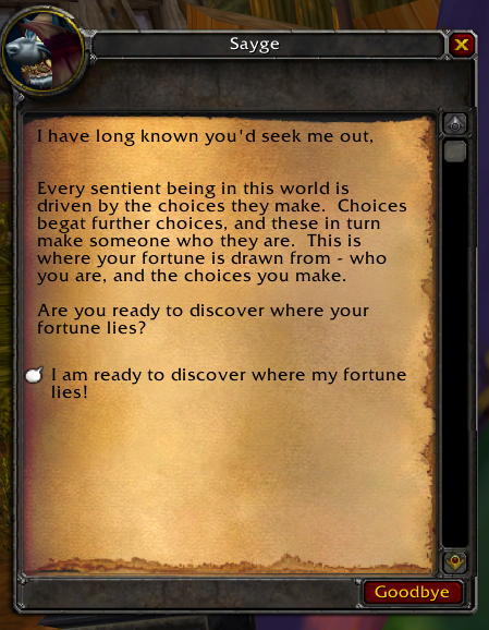 Darkmoon Faire Buffs Classic WoW Sayge Fortune