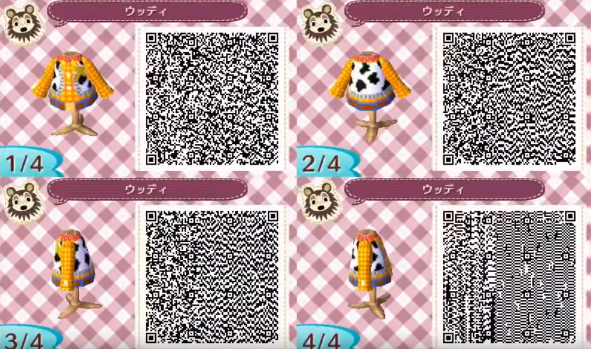 animal crossing new horizons qr codes - woody from toy story