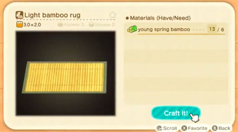 Light Bamboo Rug Recipe