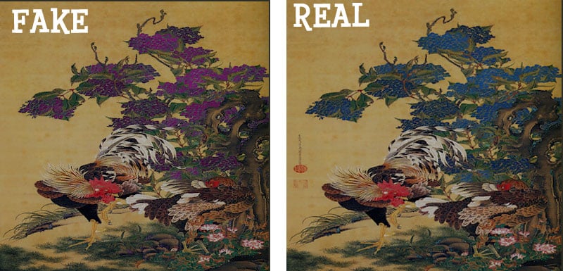 Real Painting Animal Crossing New Horizons 1 - Rooster and Hen with Hydrangeas