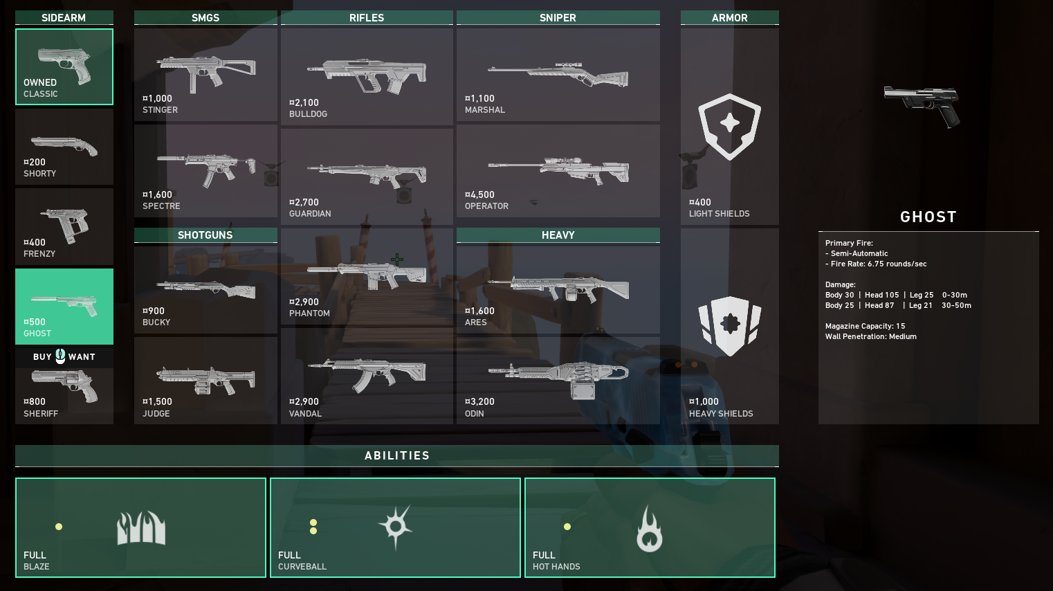 Best Valorant Weapons - Ghost
