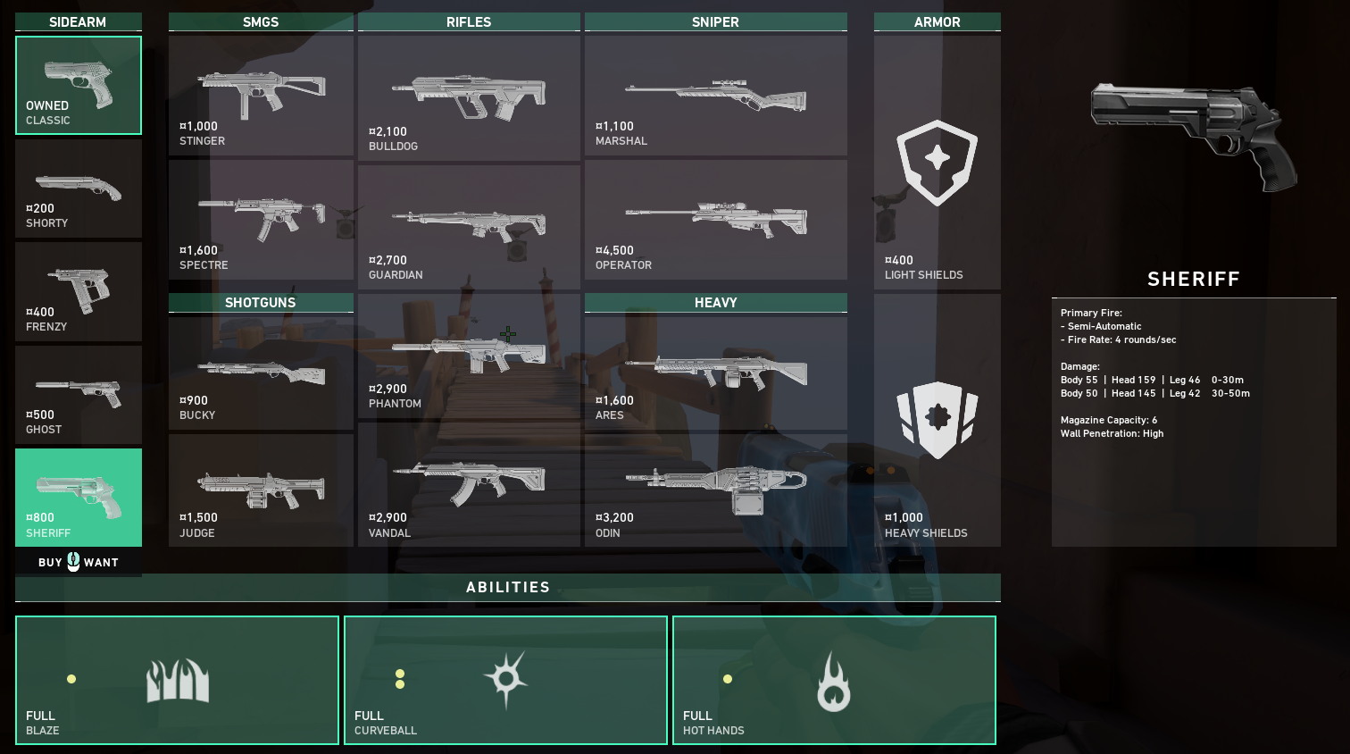 Best Valorant Pistols - Sheriff