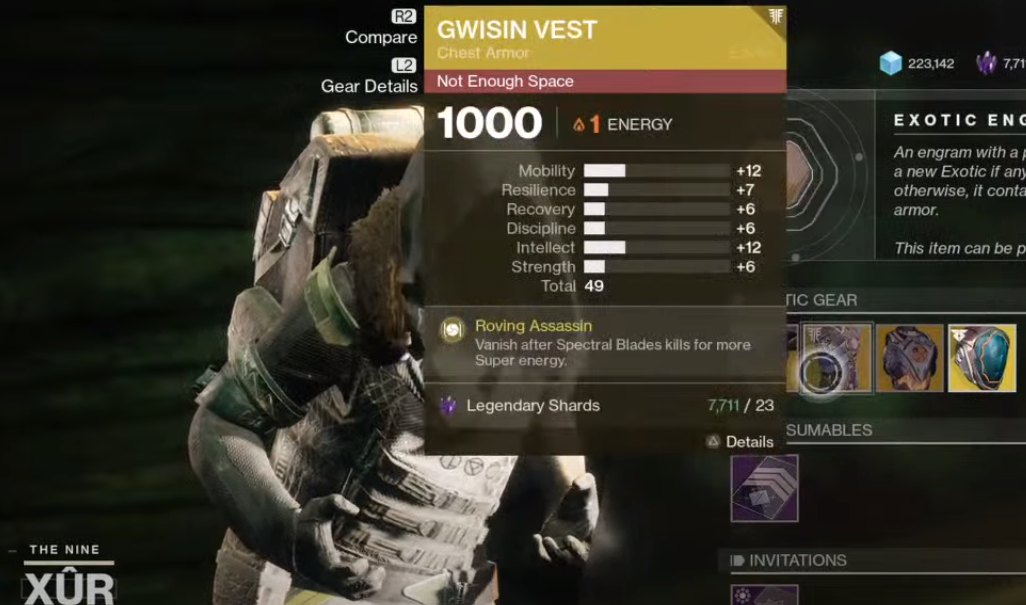 Destiny 2 Xur Location May 8 - Gwisin Vest