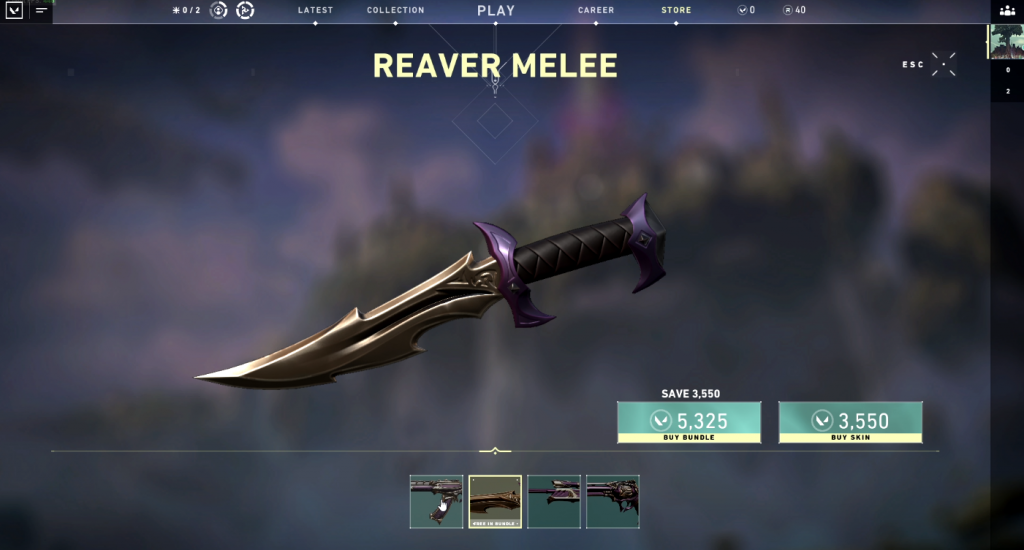 VALORANT Reaver Set - Melee Knife Skin