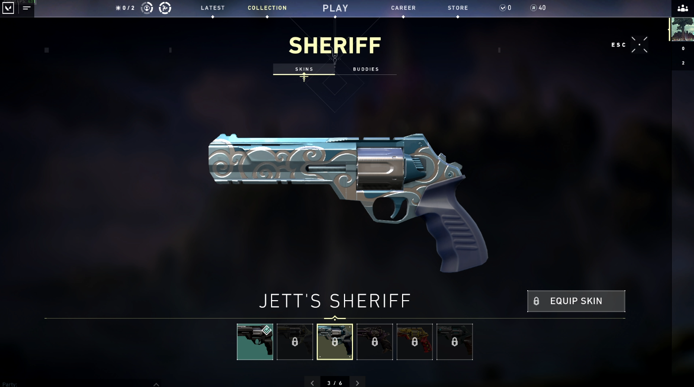 Valorant Agent Contract - Jett's Sheriff Skin