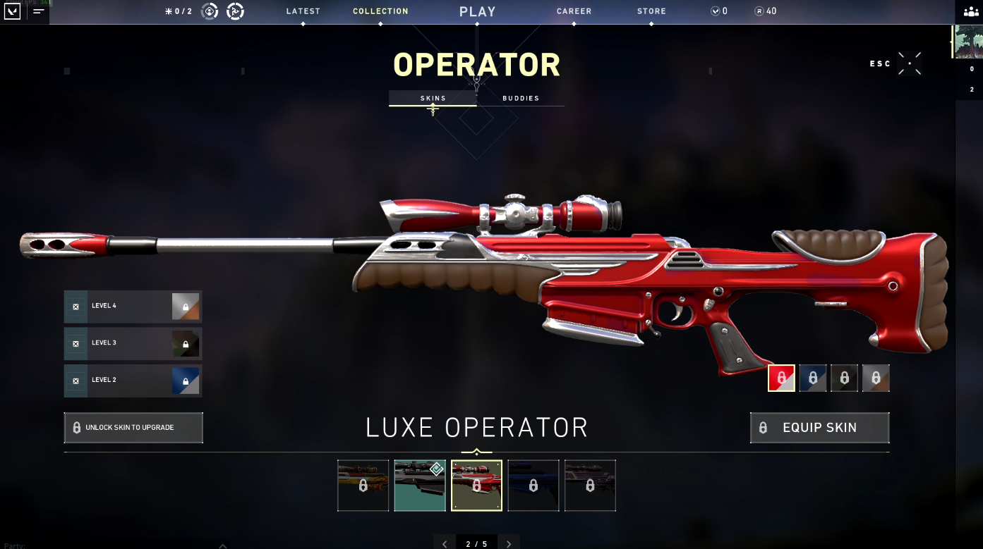 Valorant Luxe - Operator (Red) Skin