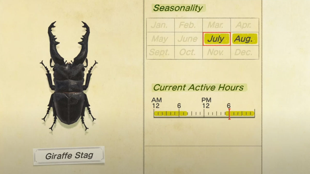 How to catch a Giraffe Stag in Animal Crossing New Horizons