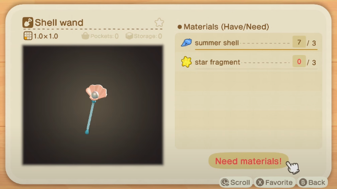 Shell Wand - Animal Crossing New Horizons Summer Shell Recipes