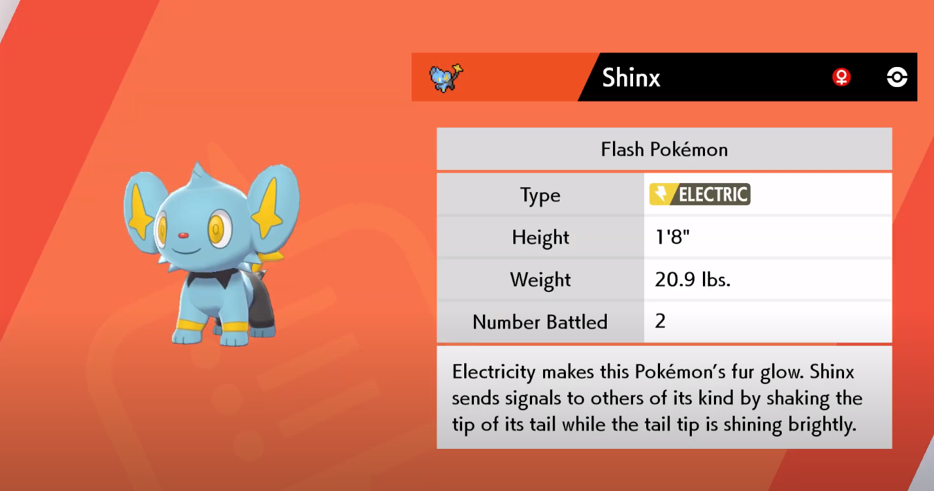 Shinx Pokedex Pokemon Sword & Shield Isle of Armor