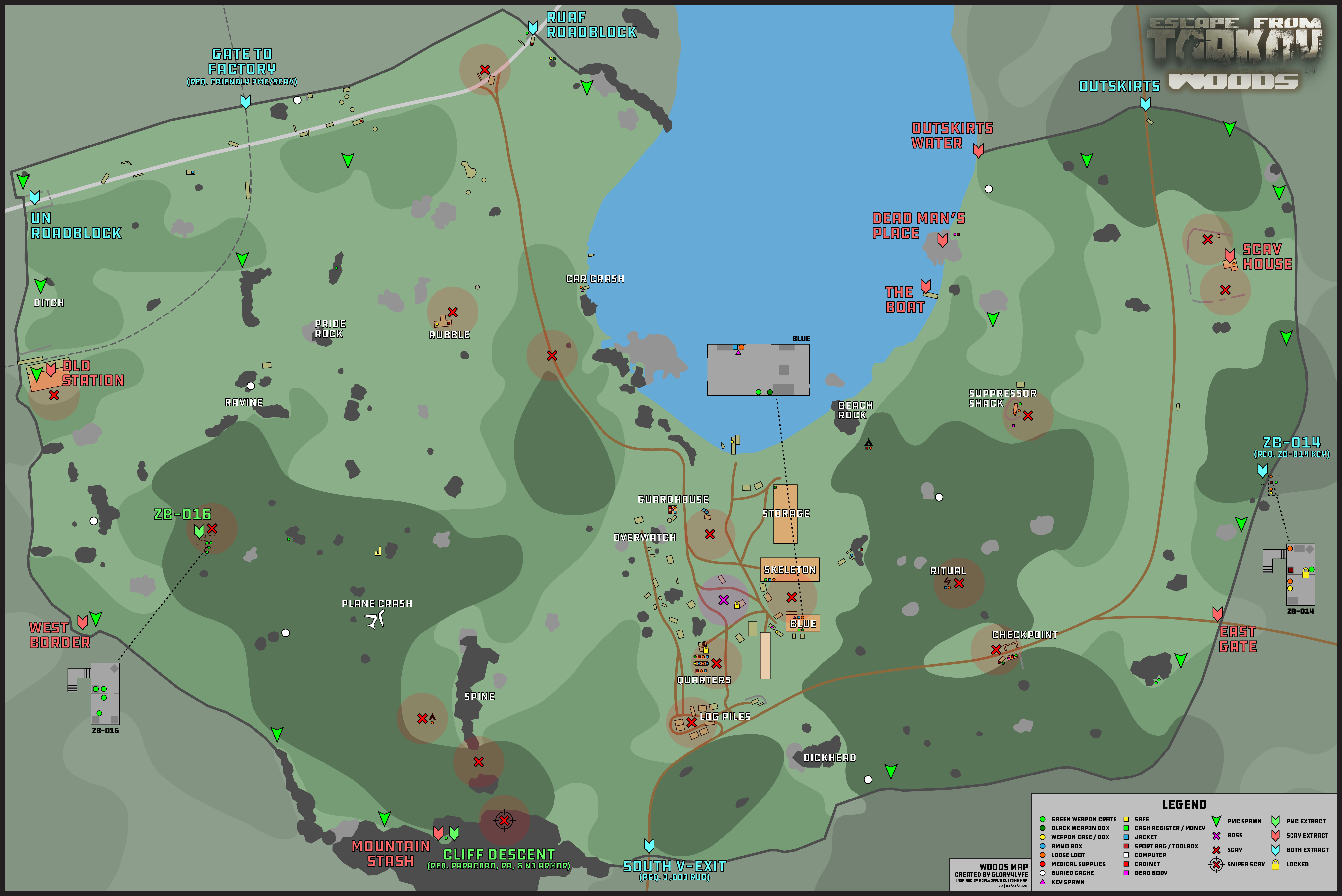 Escape From Tarkov Woods Map Guide 2020 Detailed