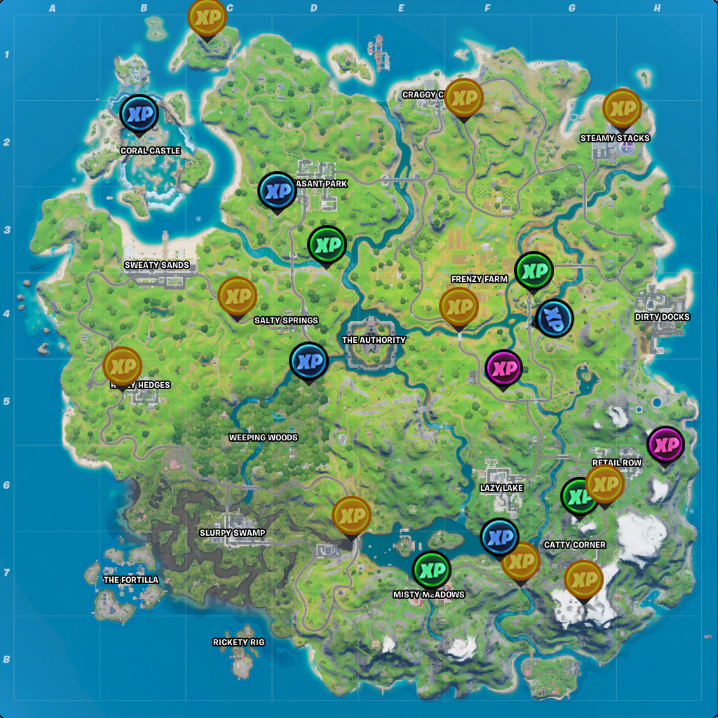 Fortnite XP Coins Locations Season 3 Week 8
