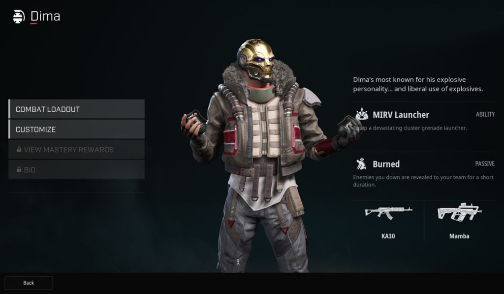 Rogue Company: Dima Weapons, Abilities, and Perks Guide