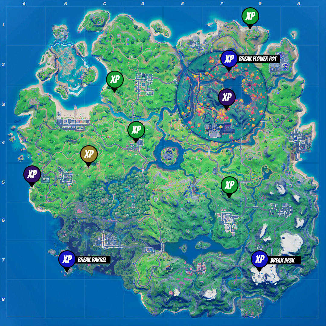 Fortnite XP Coin Locations - Season 4 Week 6