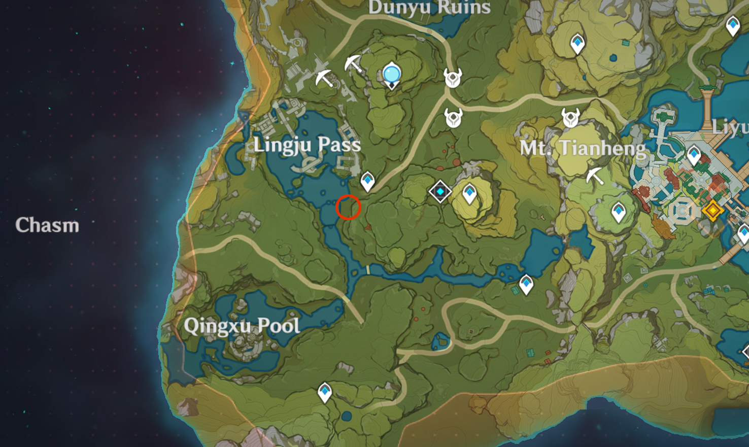 Unusual Hilichurl Location 6 - Lingju Pass