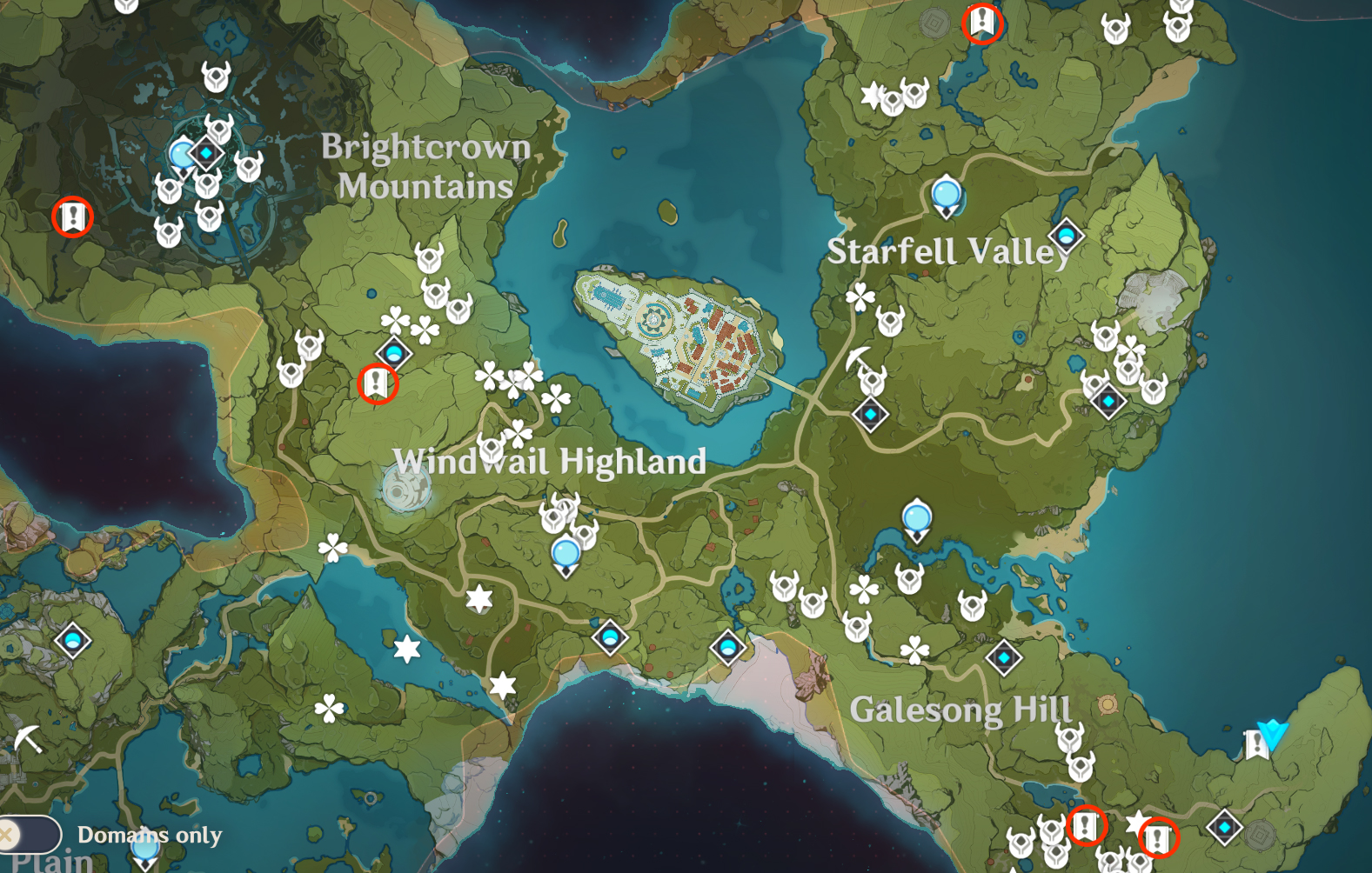 Whopperflower Spawn Points in Mondstadt