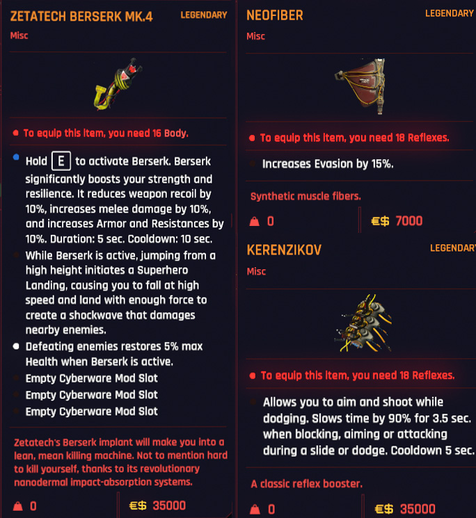 Santo Domingo Ripperdoc Cyberpunk 2077 Legendary Nervous System and Operating System