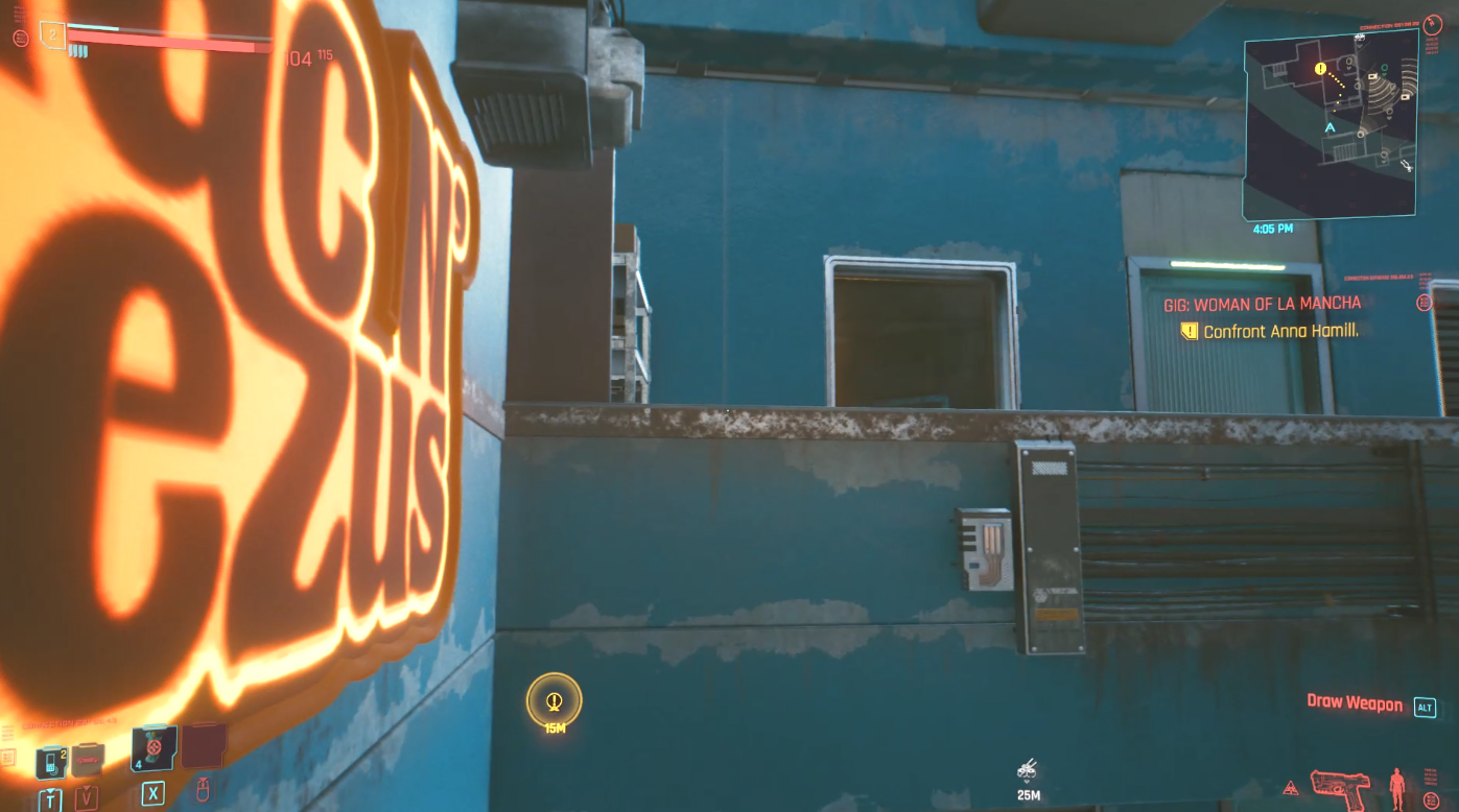 How to find Anna Hamill in Woman of La Mancha in Cyberpunk 2077 Balcony Jump
