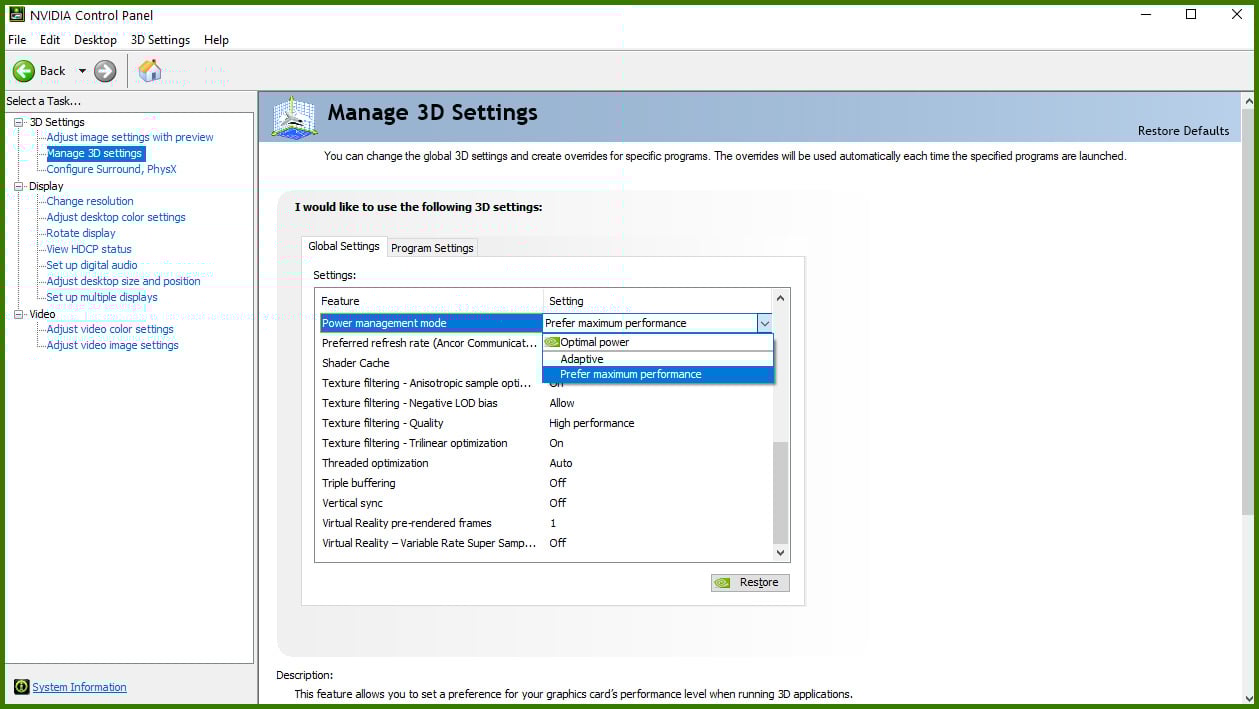 Windows 10 Power Management
