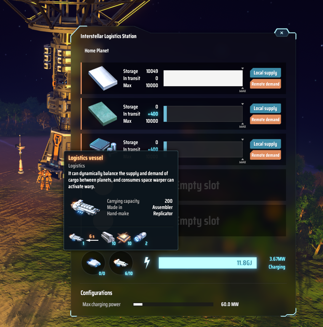 Dyson Sphere Logistics Vessels