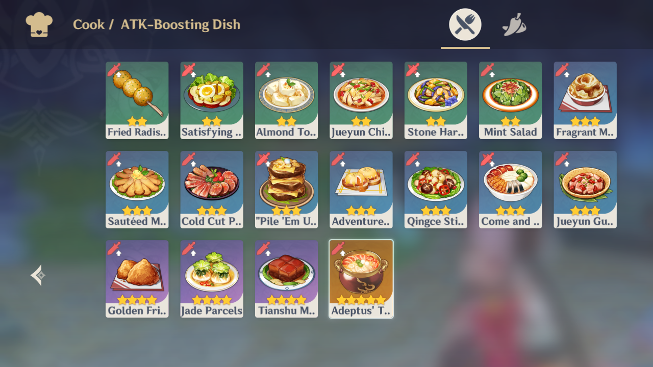 The Best Recipes in Genshin Impact - Attack Boosting