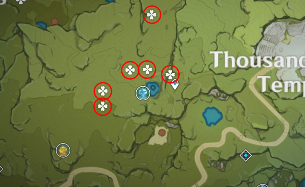 Sweet Flowers Locations - Thousand Winds Temple