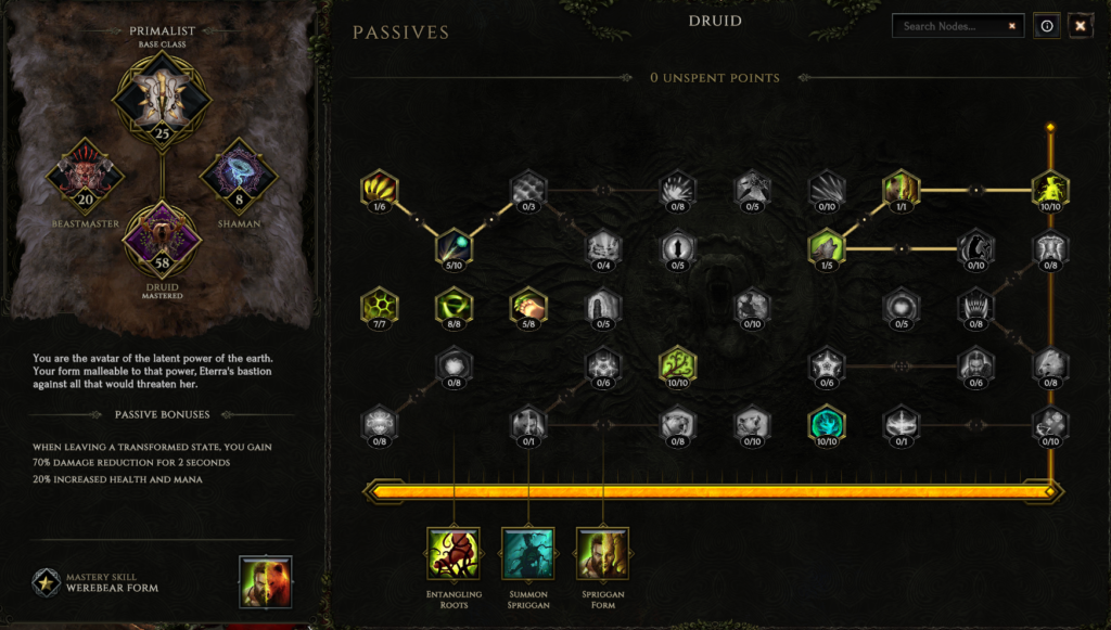 Last Epoch Druid Builds: Machine Gun Spriggan (0.8.2e) Passives - Druid
