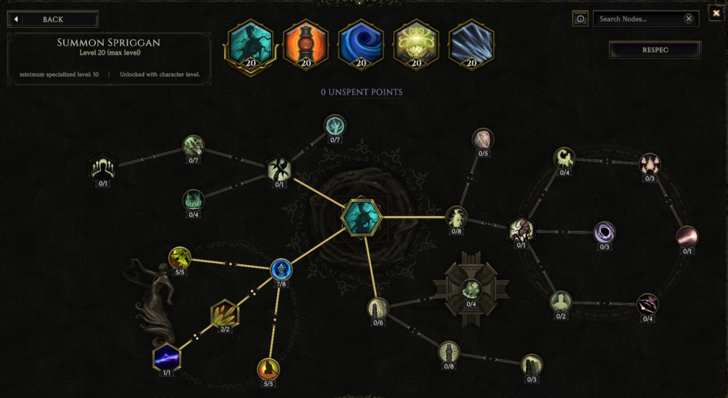 Last Epoch Druid Builds: Machine Gun Spriggan (0.8.2e) Skills - Summon Spriggan