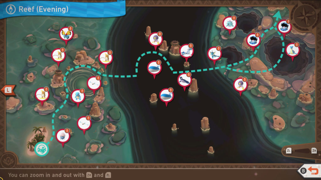 New Pokemon Snap - Map Overview - Reef (Evening)