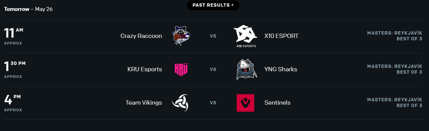 Valorant Champions Tour Stage 2 Masters Reykjavik Day 3 Schedule