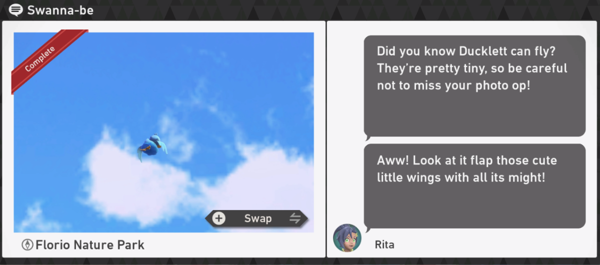 New Pokemon Snap - Florio Nature Park Day Request - Swanna-be