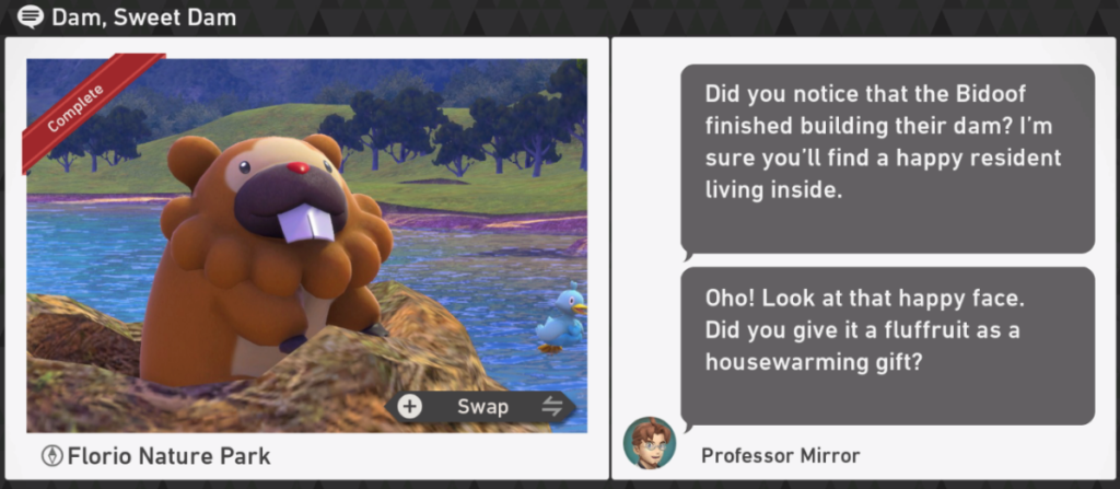 New Pokemon Snap - Florio Nature Park Day Request - Dam, Sweet Dam