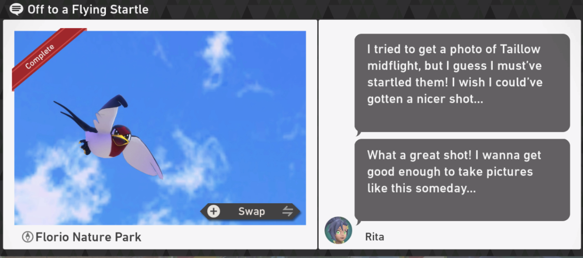 New Pokemon Snap - Florio Nature Park Day Request - Off to a Flying Startle
