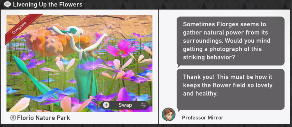 New Pokemon Snap - Florio Nature Park Day Request - Livening up the Flowers