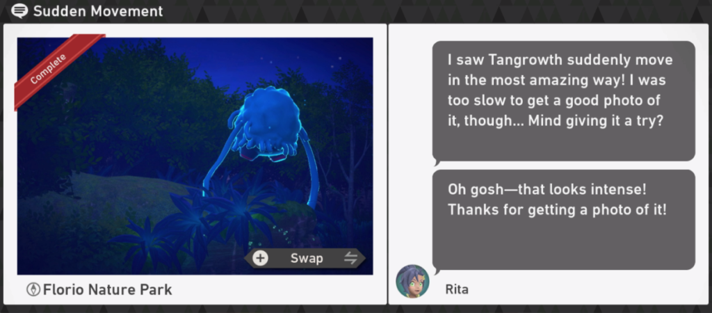New Pokemon Snap - Florio Nature Park Night Request - Sudden Movement
