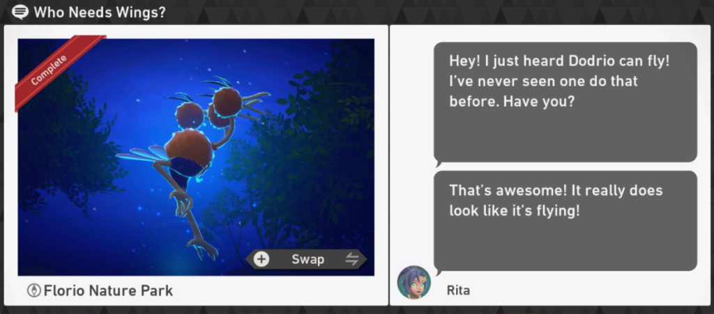 New Pokemon Snap - Florio Nature Park Night Request - Who Needs Wings
