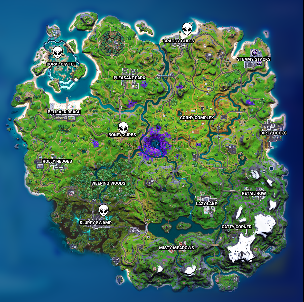 Where to find Alien Artifacts in Fortnite Chapter 2 Season 7 - Week 3