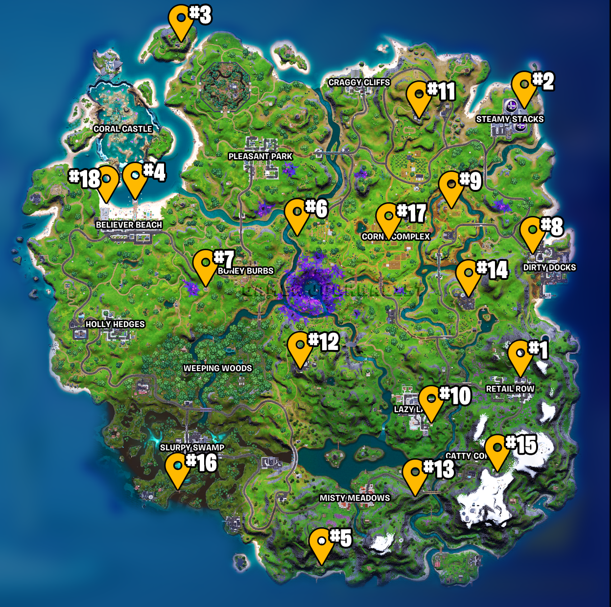 popup All Character Locations Fortnite Chapter 2 Season 7