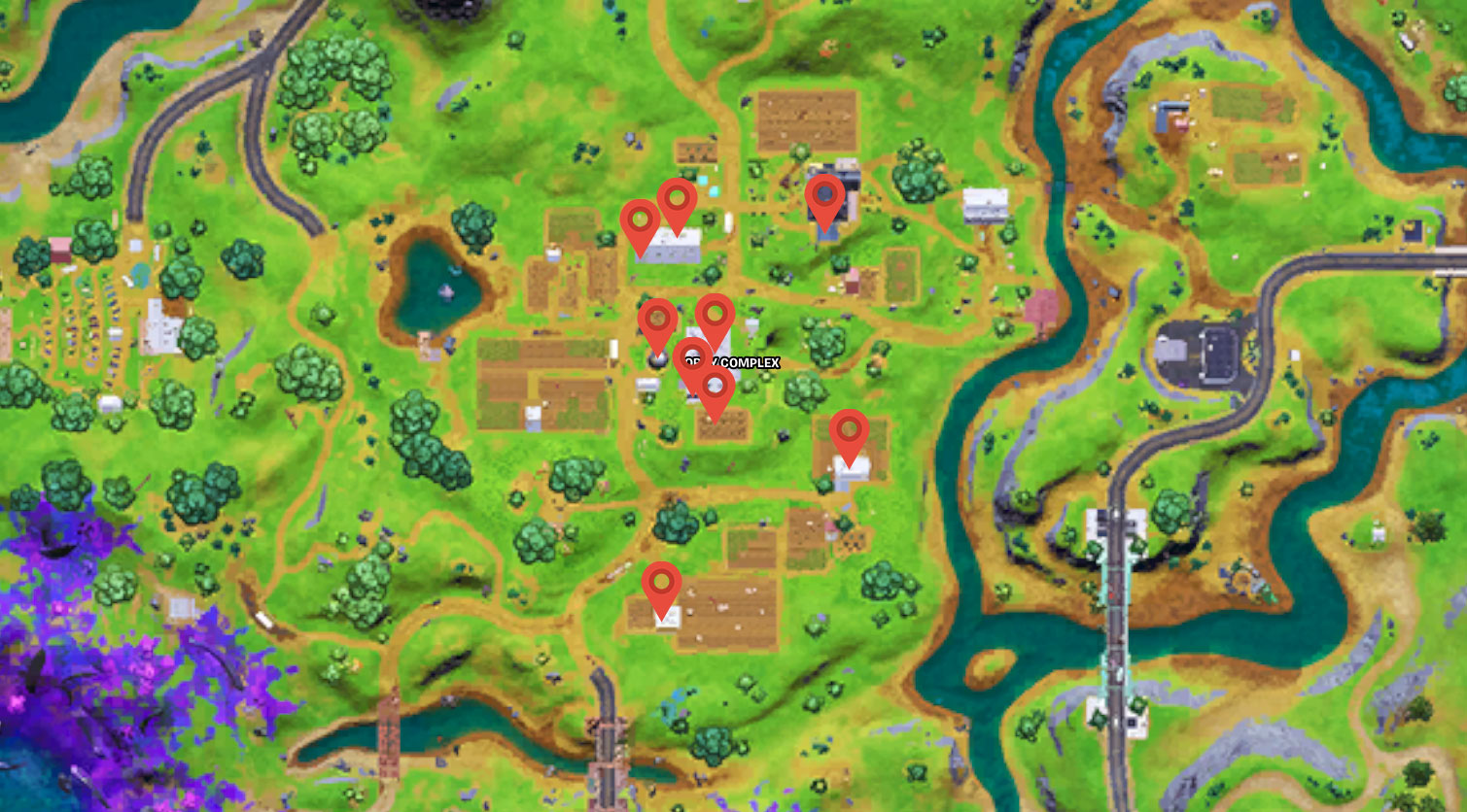 Fortnite Chest Locations in Corny Complex Map