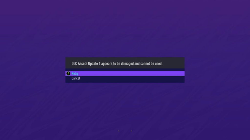 Fifa 21: How to fix DLC Assets Update 1 Damaged error