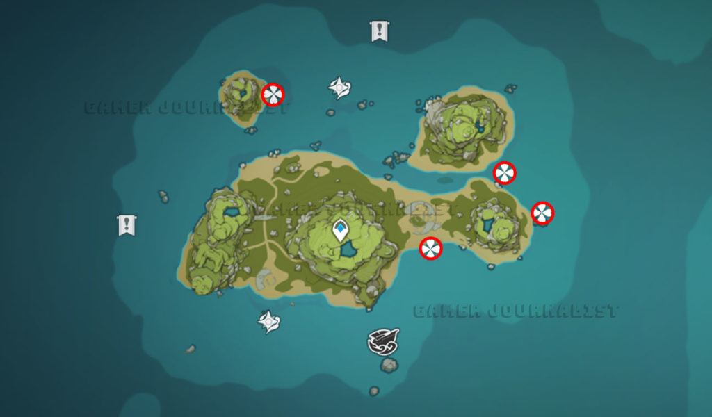 Genshin Impact Sea Ganoderma locations: Broken Isle