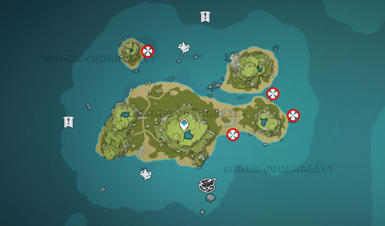 Genshin Impact Sea Ganoderma locations: Broken Isle