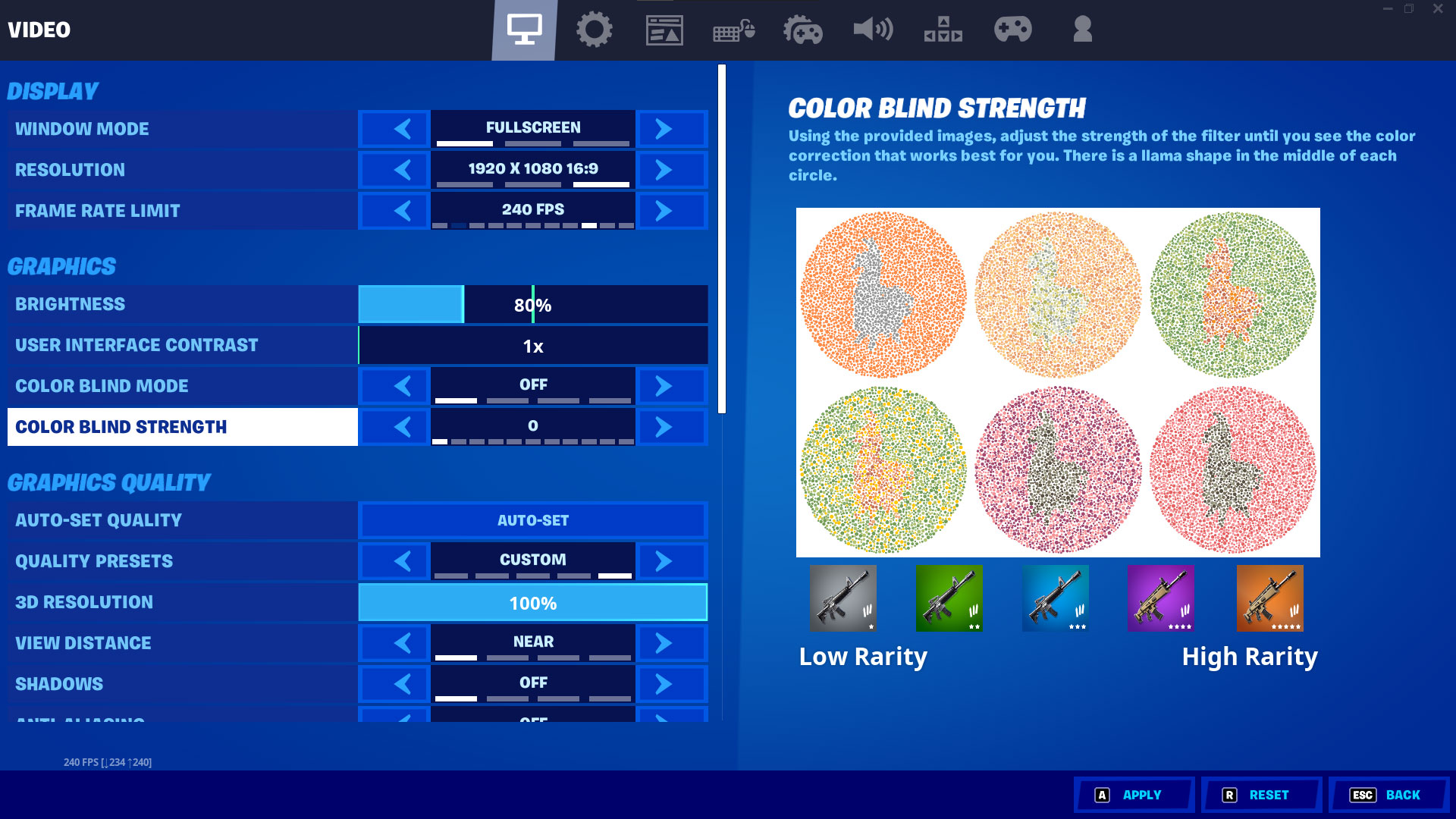 Best Color Blind Modes in Fortnite - No Color Blind Mode