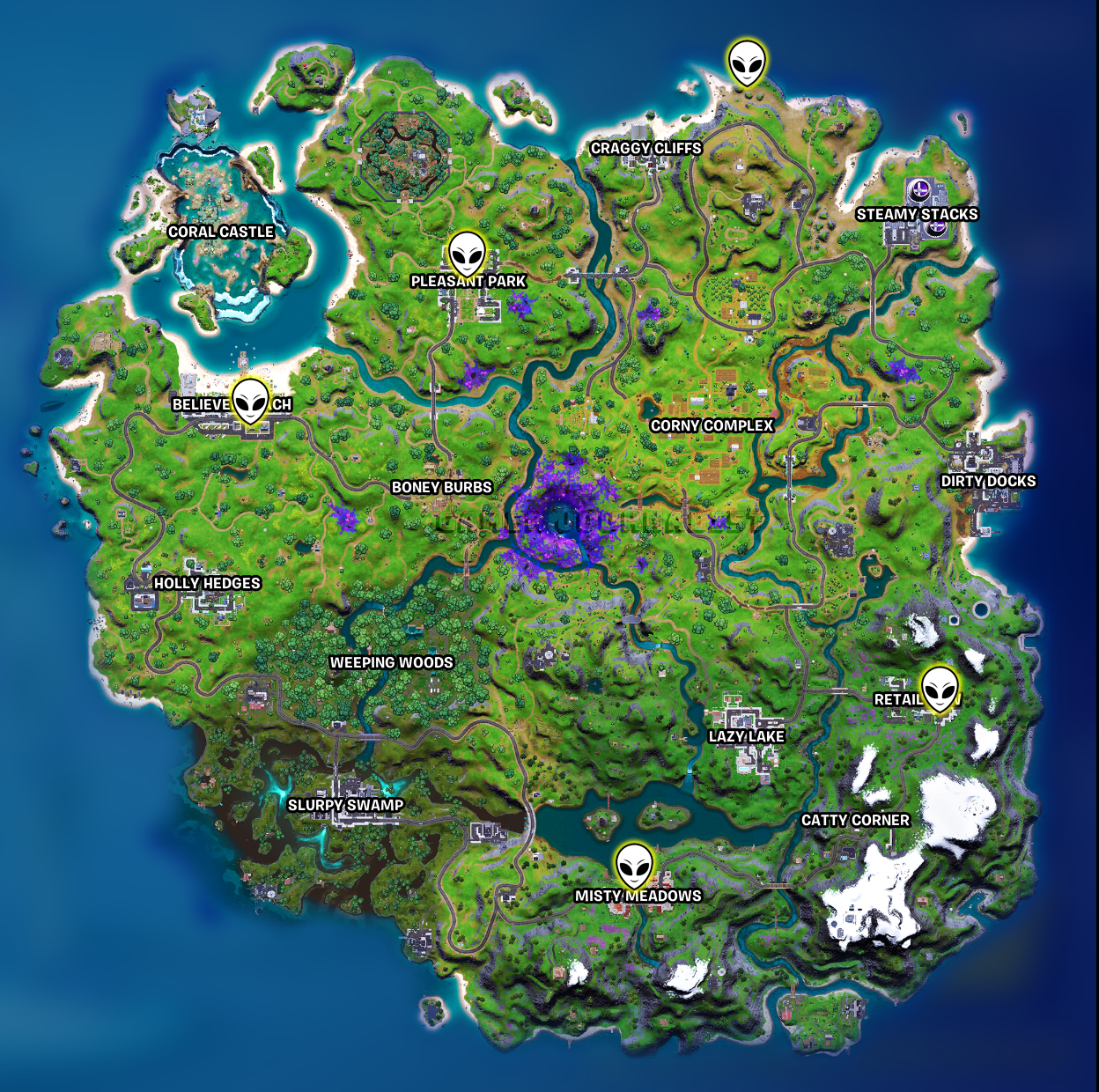 Where to find Alien Artifacts in Fortnite Chapter 2 Season 7 - Week 5