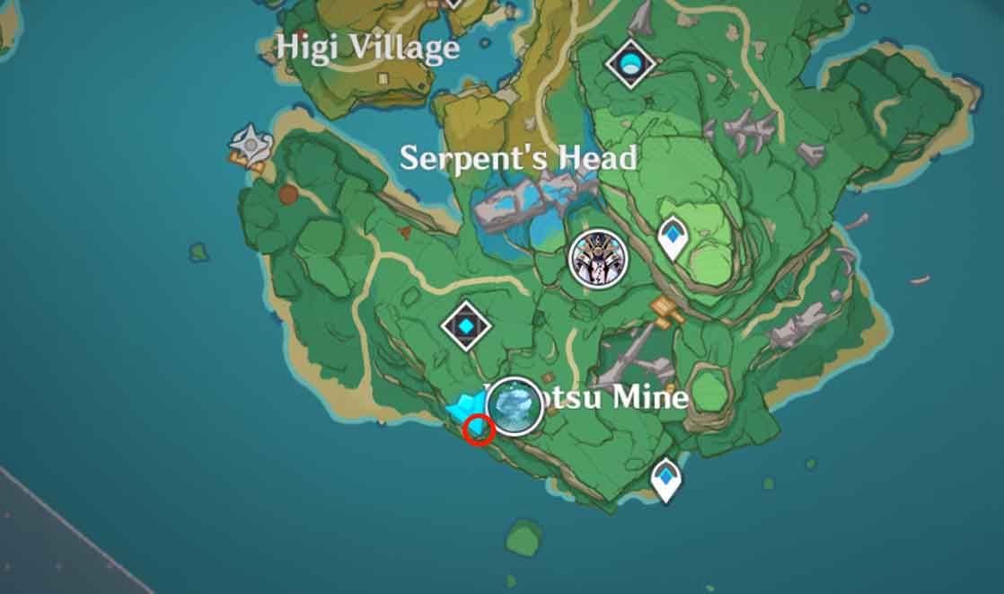 Jakotsu Mine Shrine of Depths location