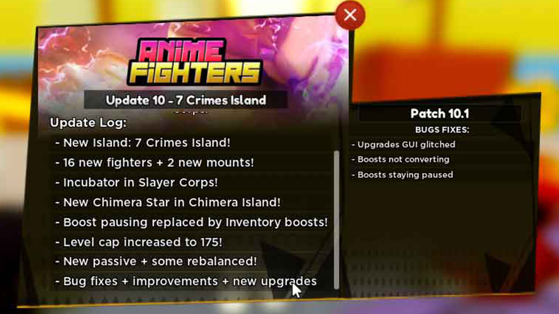 Anime Fighters Update 10 Patch Notes Gamer Journalist