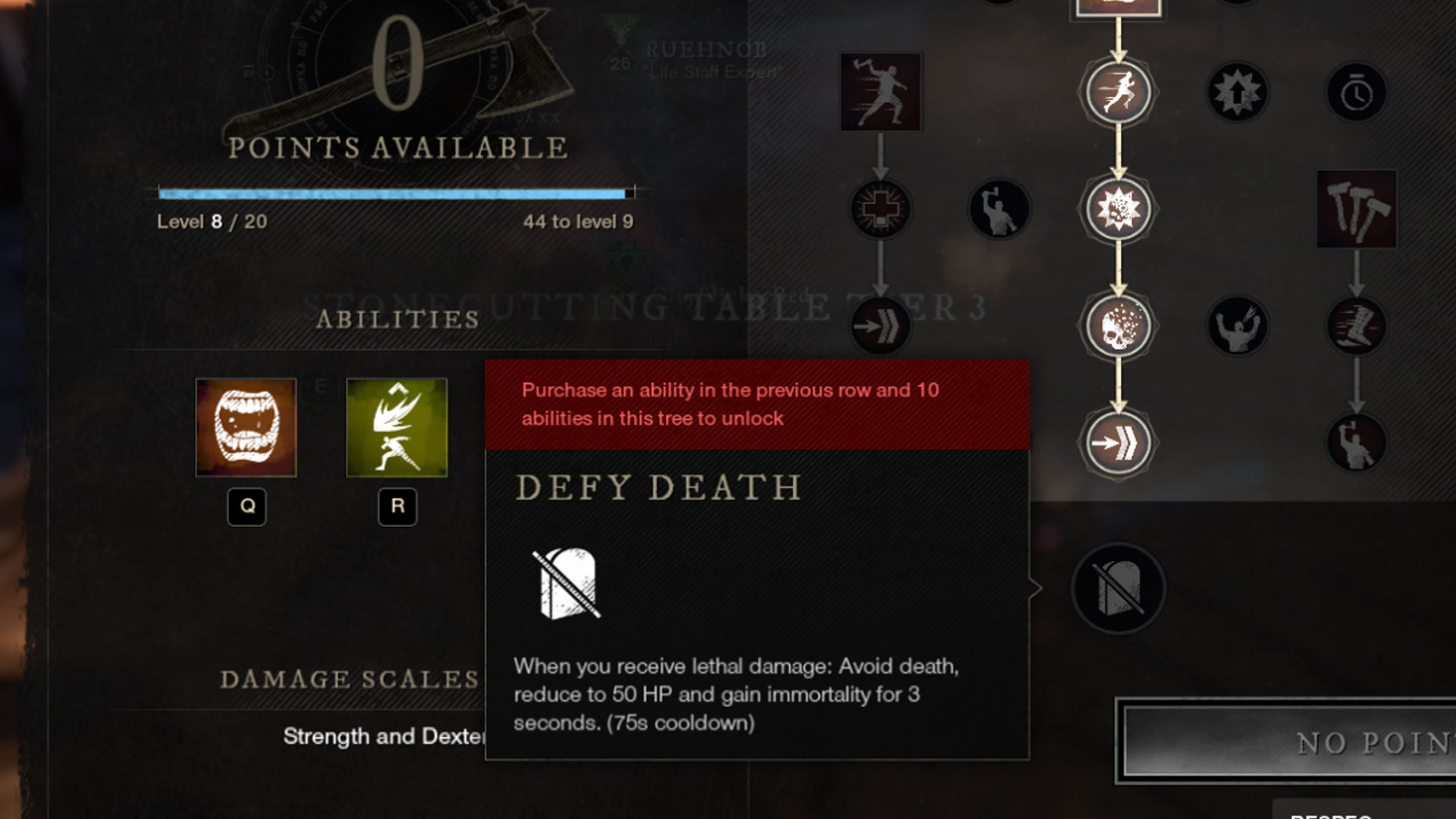 New World tank build - defy death