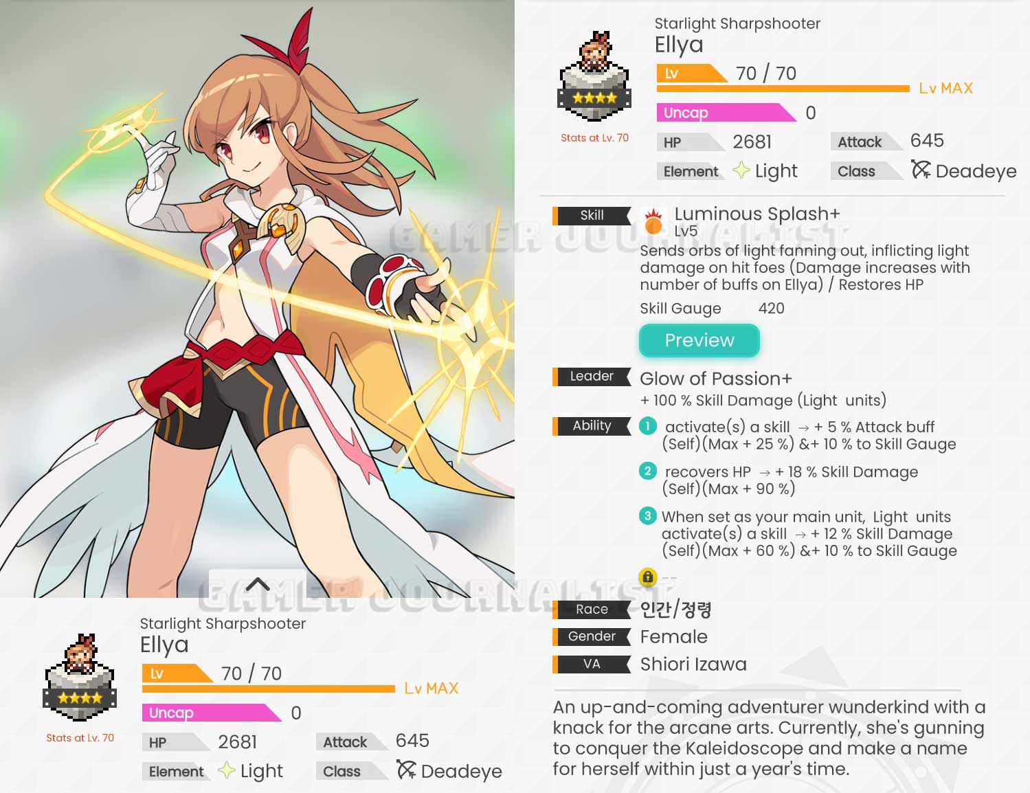World Flipper Team Light Build Ellya