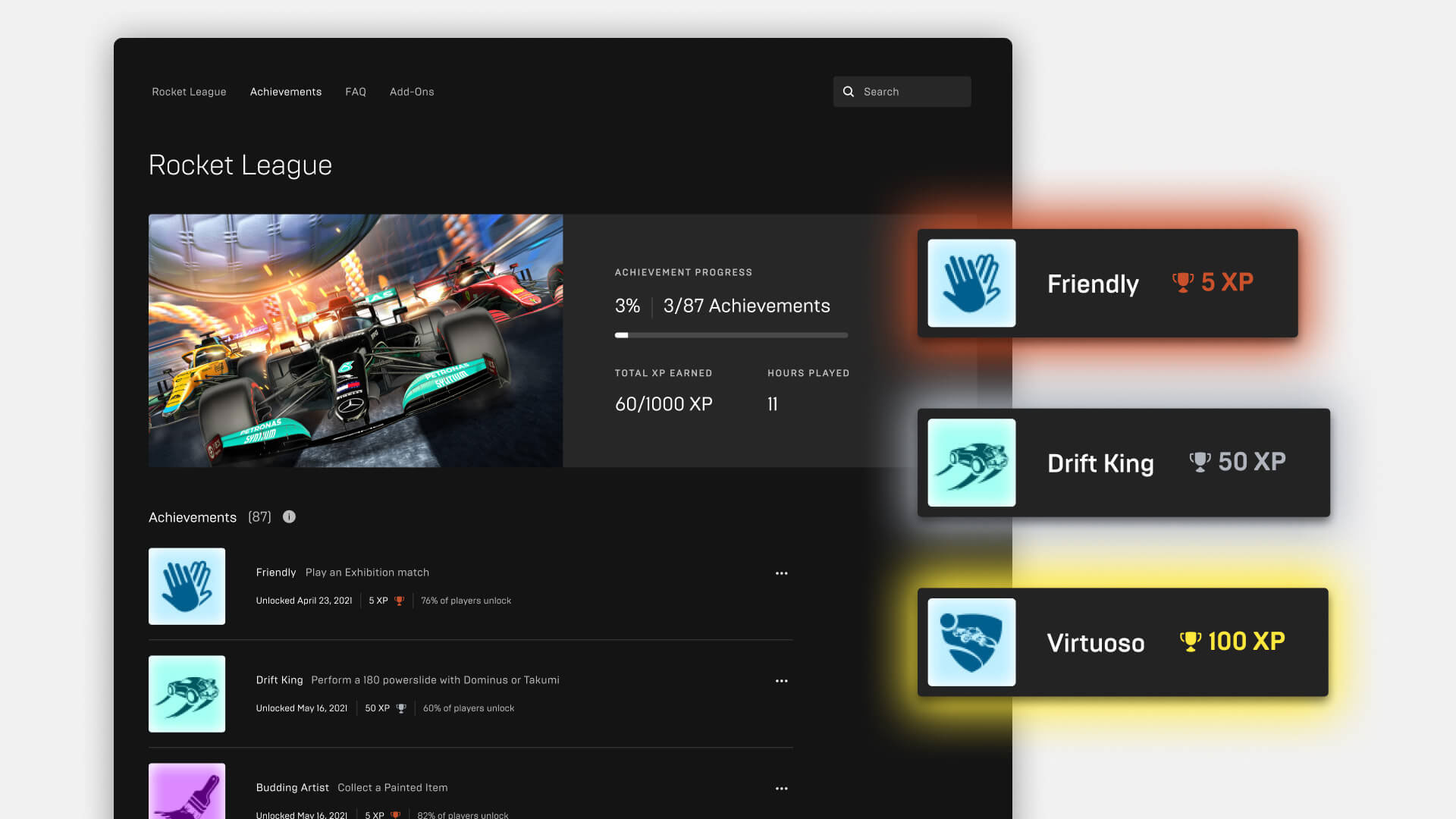 Epic Games Achievements tiers
